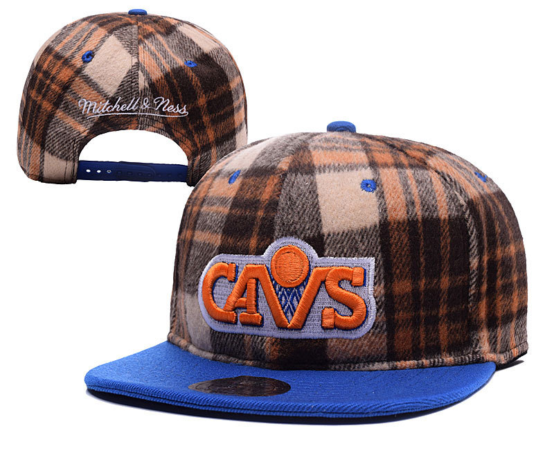 Cavaliers Fresh Logo Pattern Blue Mitchell & Ness Adjustable Hat YD