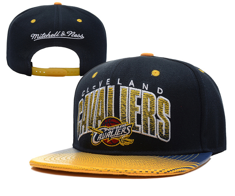 Cavaliers Team Logo Black Yellow Mitchell & Ness Adjustable Hat YD