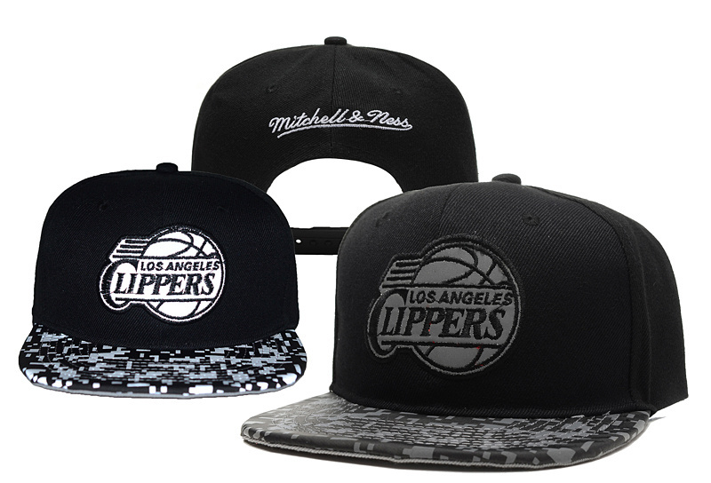 Clippers Fresh Logo Black Mitchell & Ness Adjustable Hat YD