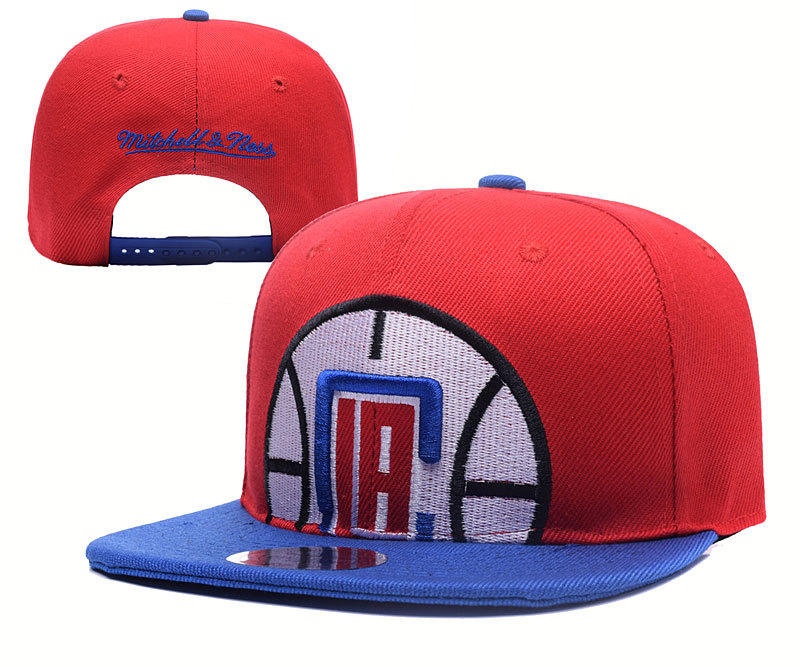 Clippers Team Logo Red White Mitchell & Ness Adjustable Hat YD