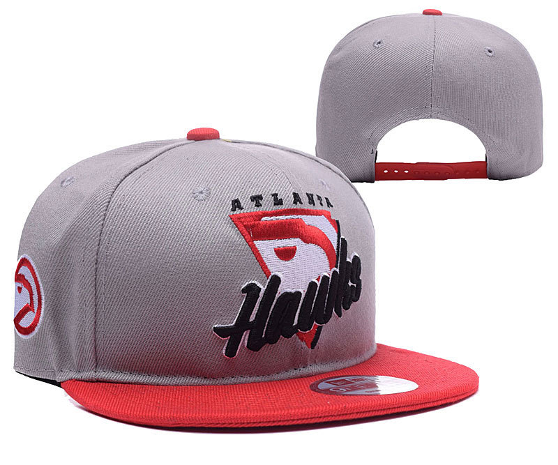Hawks Team Logo Gray Red Adjustable Hat YD