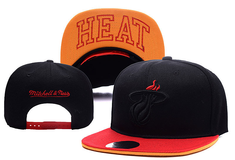 Heat Team Logo Black Orange Mitchell & Ness Adjustable Hat YD