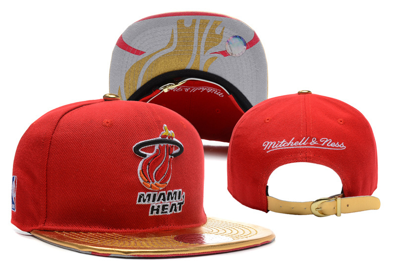 Heat Team Logo Red Golden Mitchell & Ness Adjustable Hat YD