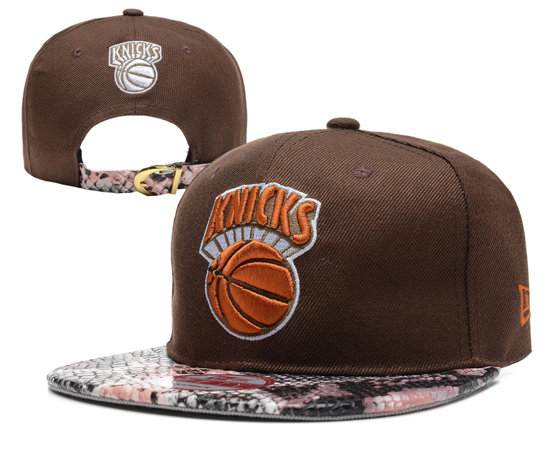 Knicks Team Logo Brown Adjustable Hat YD