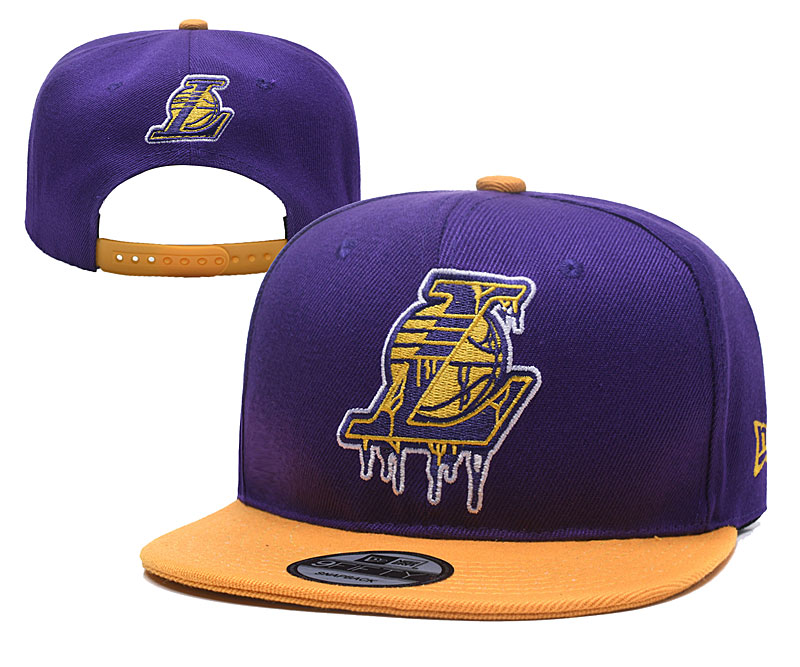 Lakers Fresh Logo Purple Yellow Adjustable Hat YD