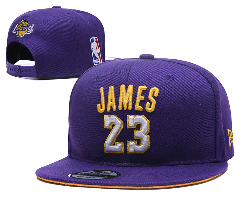 Lakers Team Logo Purple James 23 Hat YD