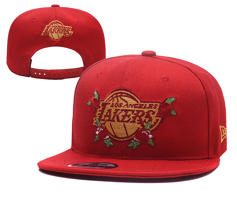 Lakers Team Logo Red Adjustable Hat YD