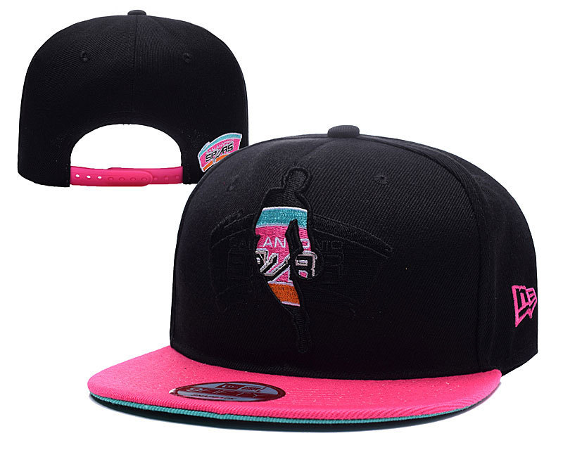 Spurs Fresh Logo Black Adjustable Hat YD