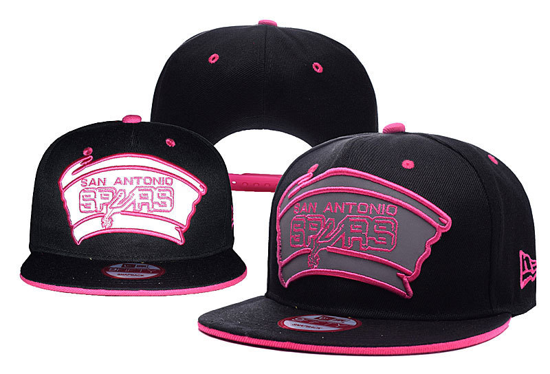 Spurs Fresh Logo Black Pink Adjustable Hat YD
