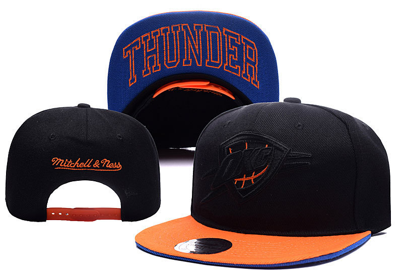 Thunder Fresh Logo Black Orange Mitchell & Ness Adjustable Hat YD