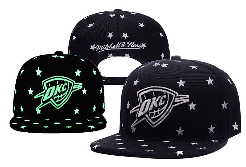 Thunder Team Logo With Star Luminous Mitchell & Ness Adjustable Hat YD
