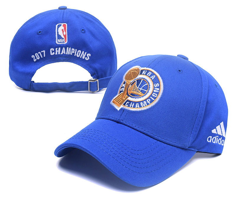 Warriors Fresh Team 2017 NBA Champions Blue Peaked Adjustable Hat YD
