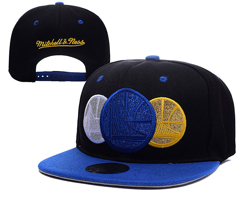 Warriors Team Logo Black Mitchell & Ness Adjustable Hat YD