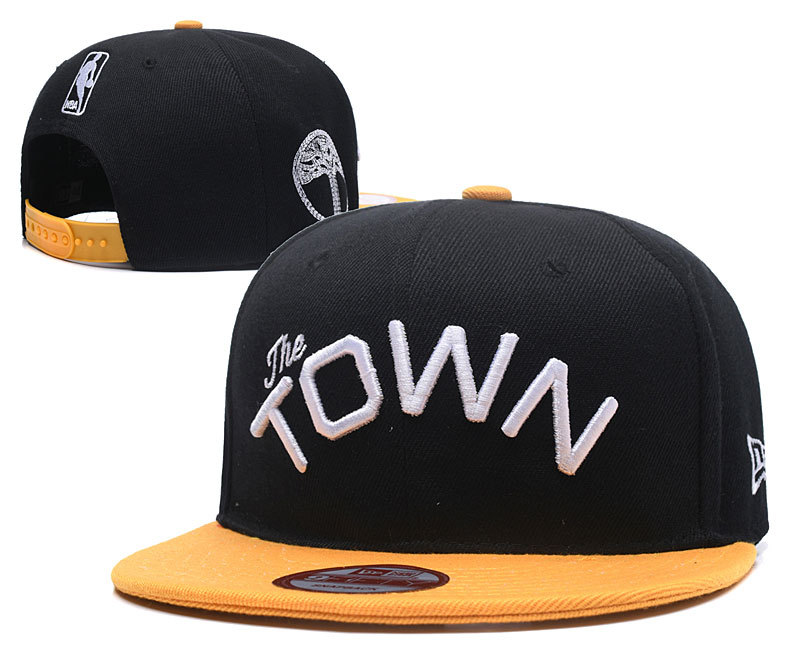 Warriors Team Logo Black The Town Adjustable Hat YD