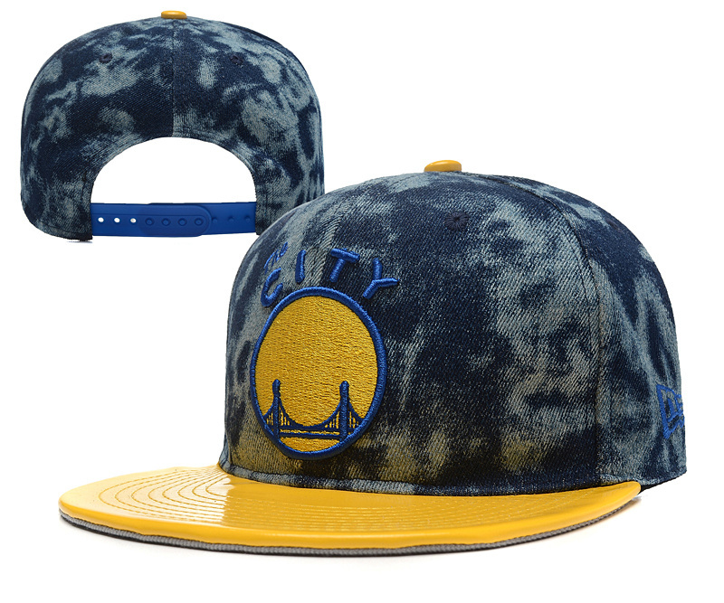 Warriors Team Logo Denim Yellow Adjustable Hat YD