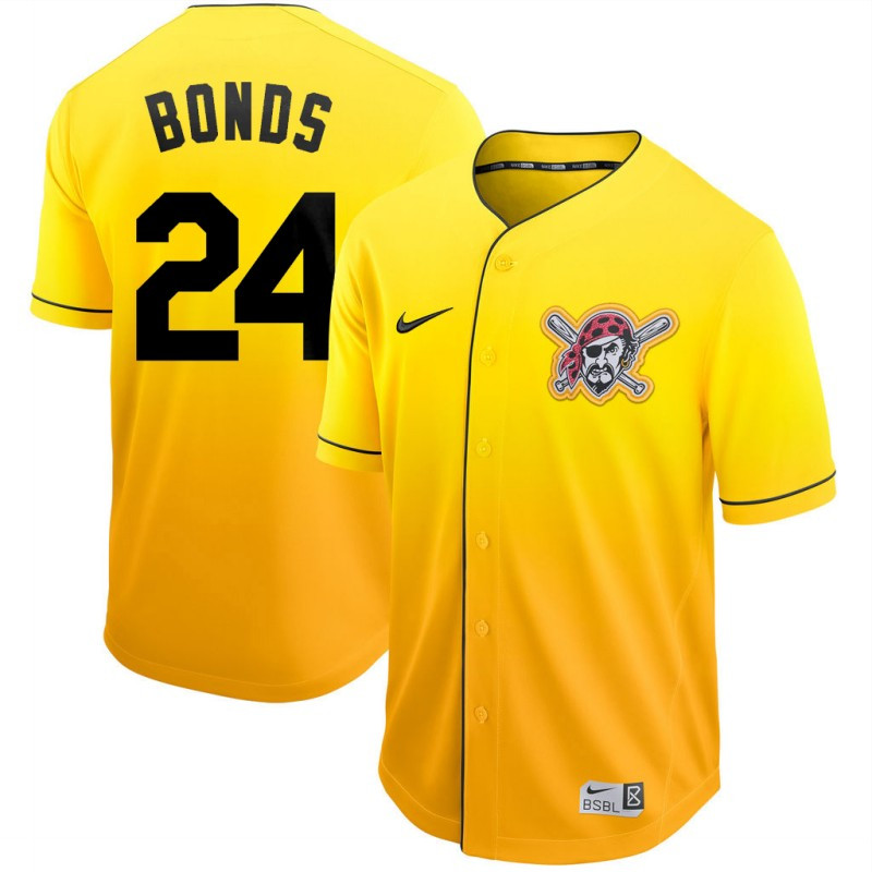 Pirates 24 Barry Bonds Yellow Drift Fashion Jersey