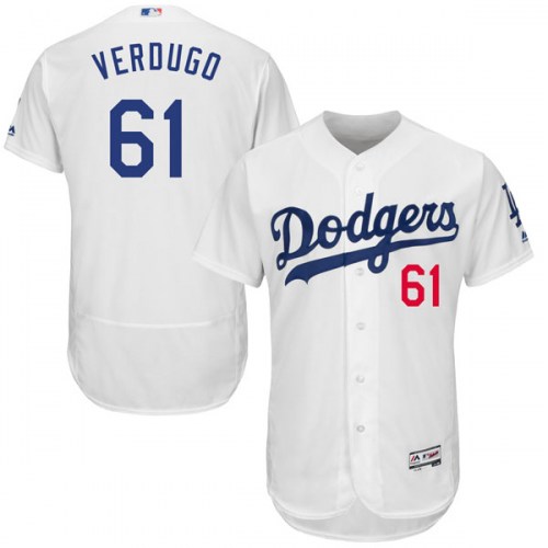 Dodgers 61 Alex Verdugo White Flexbase Jersey