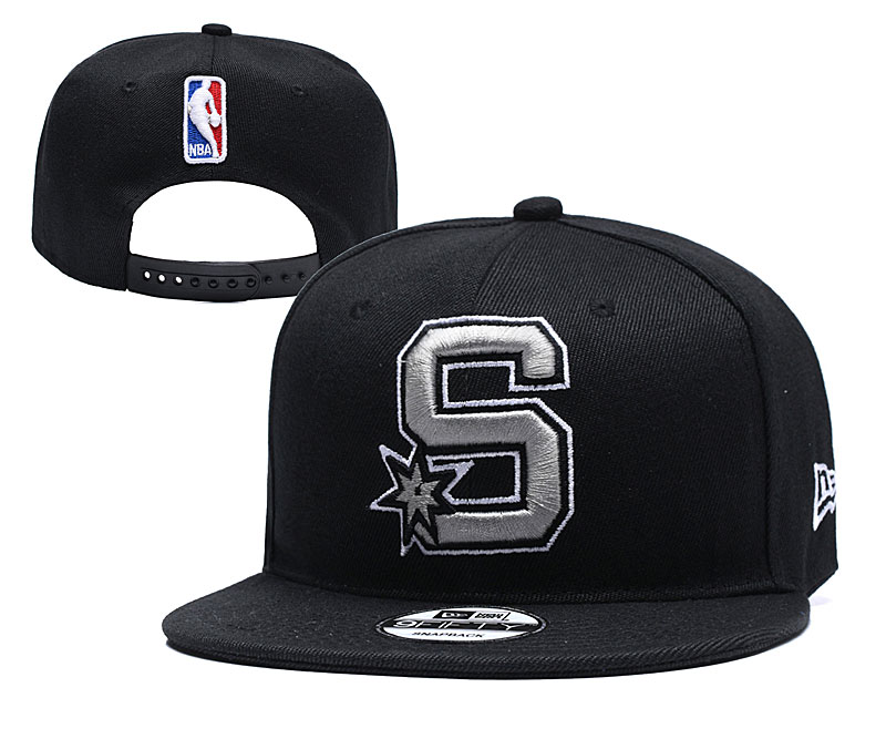 Spurs Team Logo Black Adjustable Hat YD