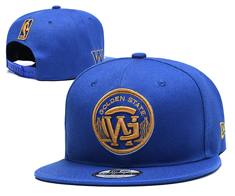 Warriors Team Gold Logo Blue Adjustable Hat YD