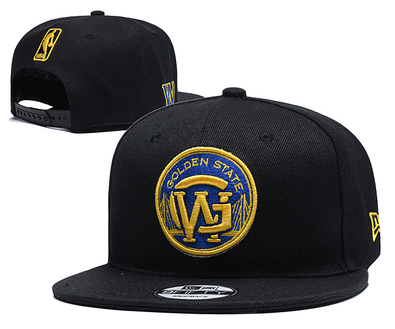 Warriors Team Logo Black Yellow Adjustable Hat YD