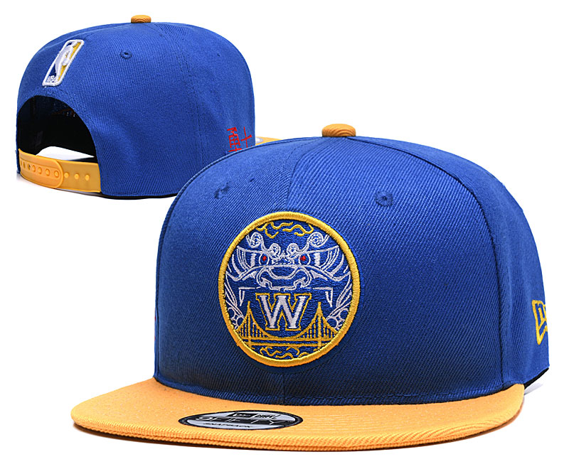 Warriors Team Logo Blue Yellow Adjustable Hat YD