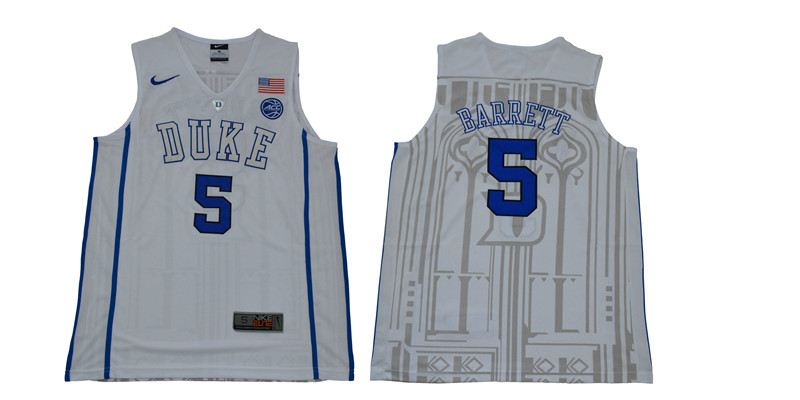 Duke Blue Devils 5 RJ Barrett White Elite Nike College Basketball Jersey