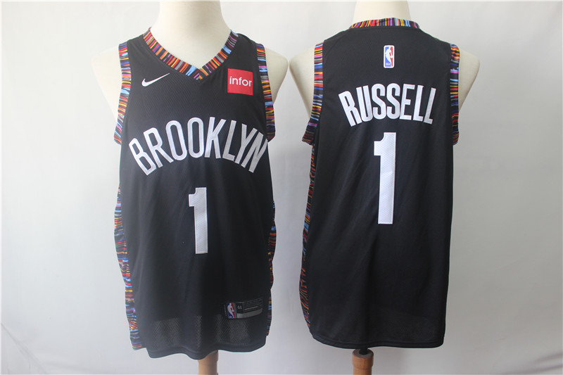 Nets 1 D'Angelo Russell Black City Edition Nike Swingman Jersey