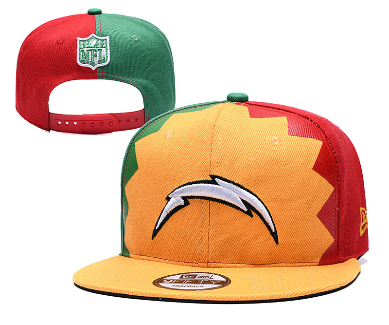 Chargers Team Logo Yellow Red Green 2019 Draft Adjustable Hat YD