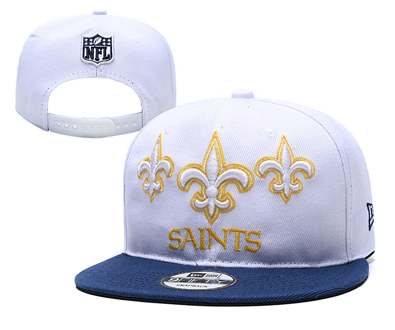 Saints Team Logo White Navy 2019 Draft Adjustable Hat YD