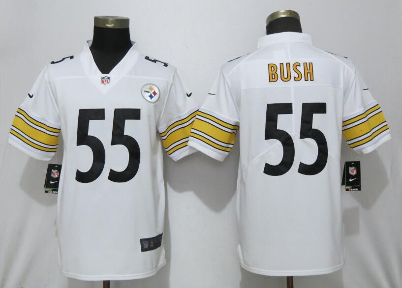 Nike Steelers 55 Devin Bush White 2019 NFL Draft First Round Pick Vapor Untouchable Limited Jersey