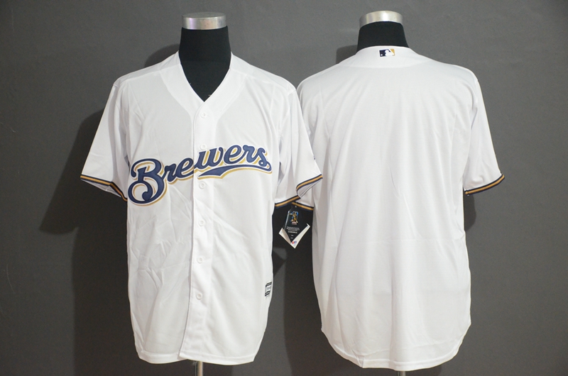 Brewers Blank White Cool Base Jersey - Click Image to Close