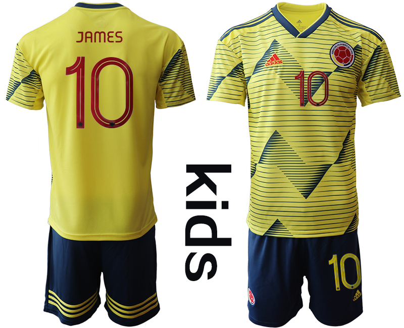 2019-20 Colombia 10 JAMES Youth Home Soccer Jersey