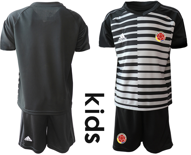 2019-20 Colombia Black Youth Goalkeeper Soccer Jersey - Click Image to Close