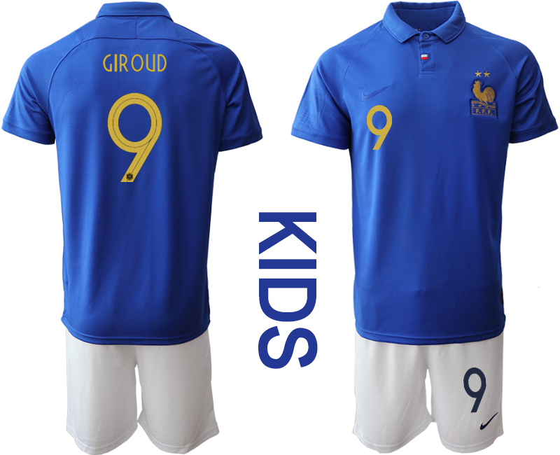 2019-20 France 9 GIROUD Youth Centenary Edition Soccer Jersey