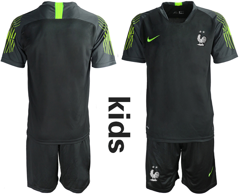 2019-20 France Black Youth Goalkeeper Soccer Jersey - Click Image to Close