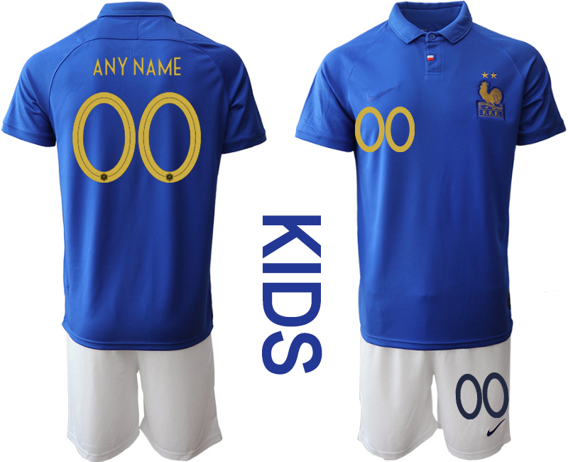 2019-20 France Customized Youth Centenary Edition Soccer Jersey