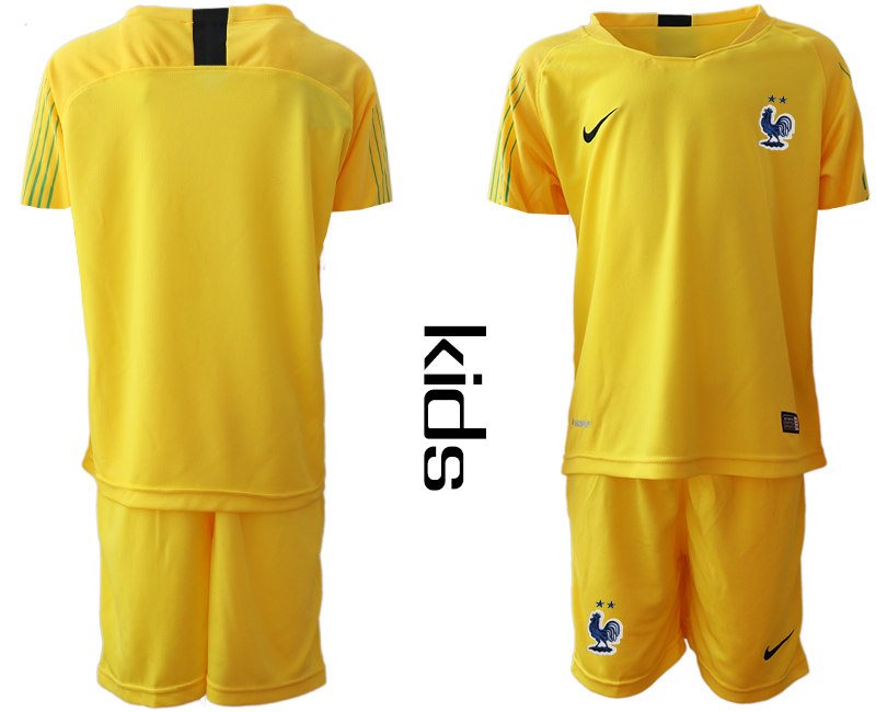 2019-20 France Yellow Youth Goalkeeper Soccer Jersey