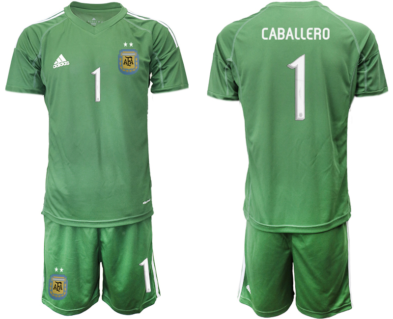 2019-20 Argentina 1 CABALLERI Army Green Goalkeeper Soccer Jersey