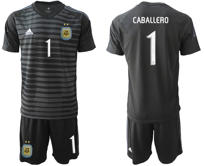 2019-20 Argentina 1 CABALLERO Black Goalkeeper Soccer Jersey