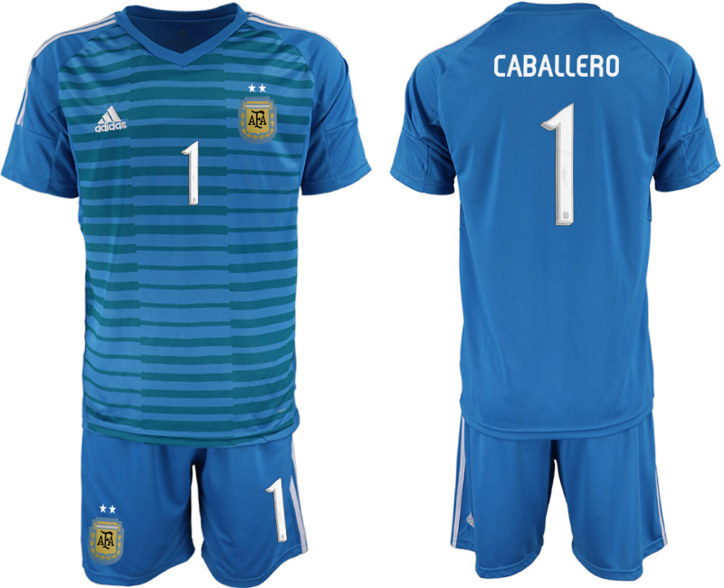 2019-20 Argentina 1 CABALLERO Blue Goalkeeper Soccer Jersey