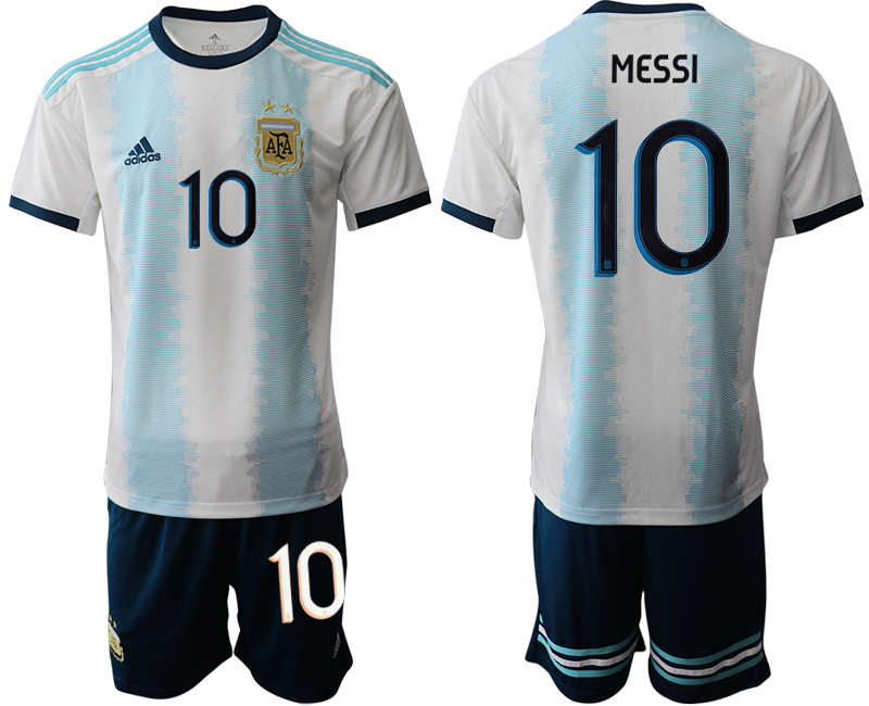 2019-20 Argentina 10 MESSI Home Soccer Jersey