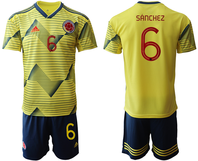 2019-20 Colombia 6 SANCHEZ Home Soccer Jersey - Click Image to Close