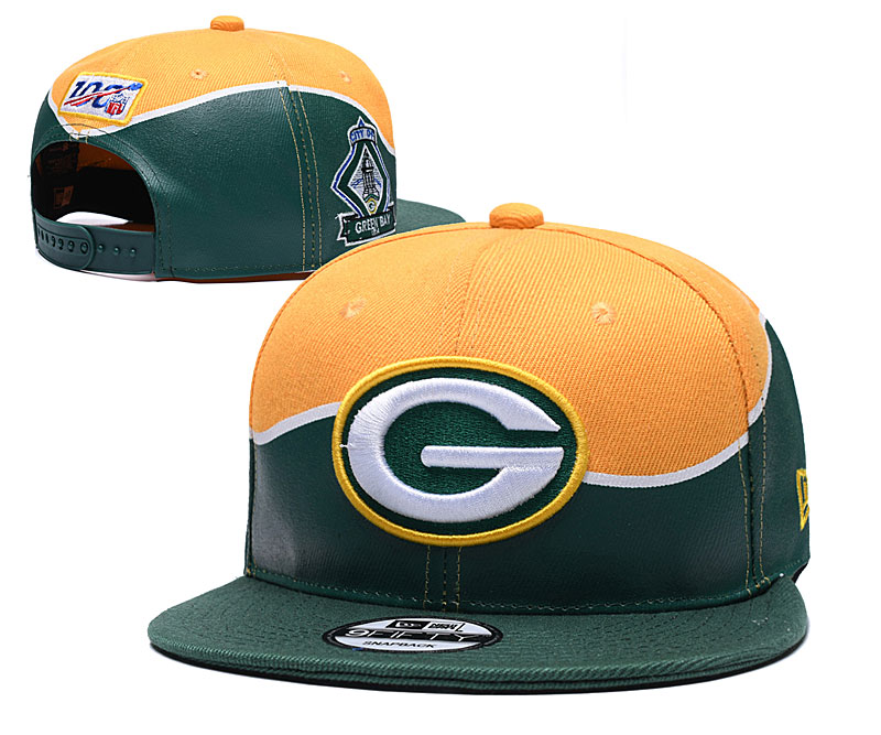 Packers Team Logo Green Yellow 2019 Draft 100th Season Adjustable Hat YD