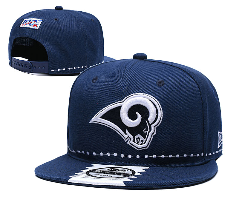 Rams Team Logo Navy 2019 Draft 100th Season Adjustable Hat YD