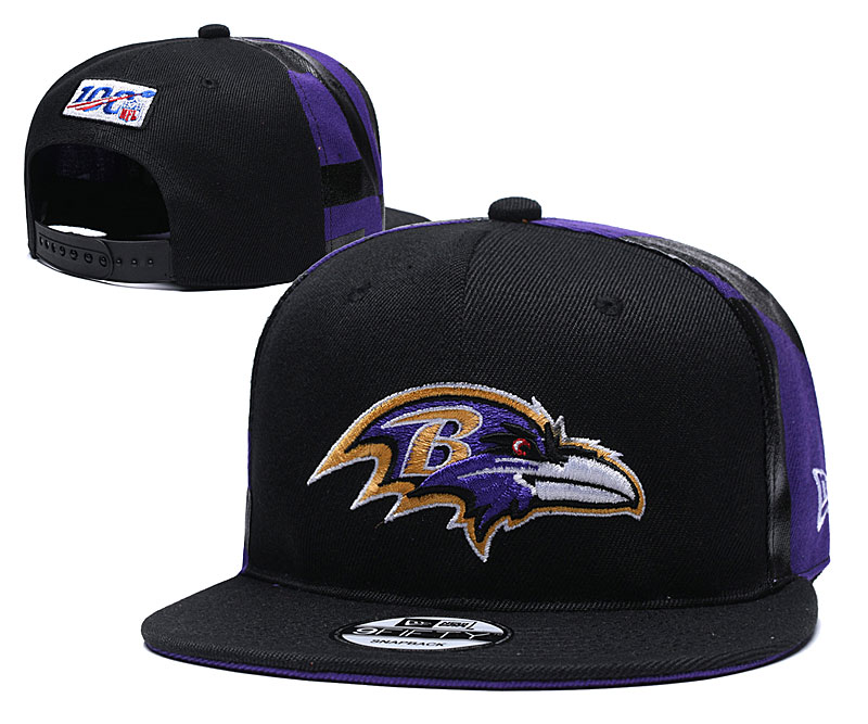 Ravens Team Logo Black 2019 Draft 100th Season Adjustable Hat YD
