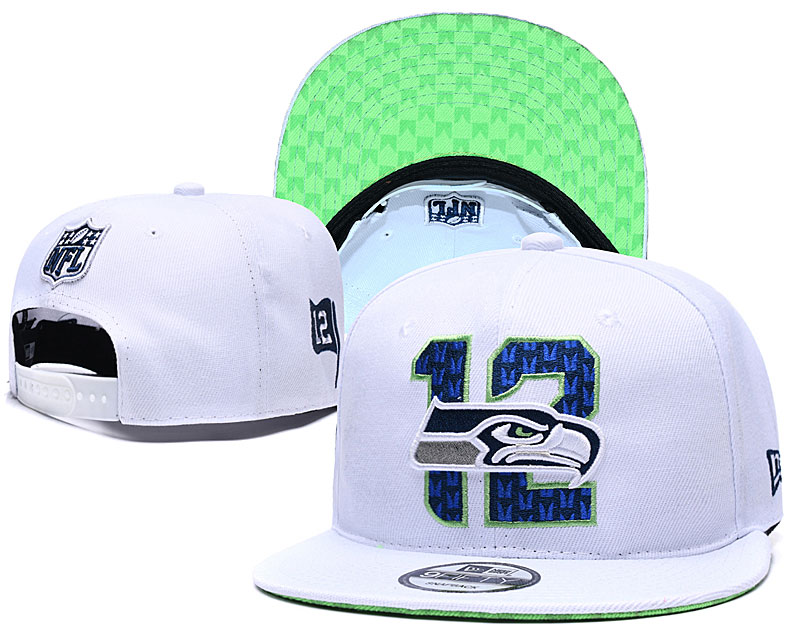 Seahawks Team Logo White 2019 Draft Adjustable Hat YD - Click Image to Close