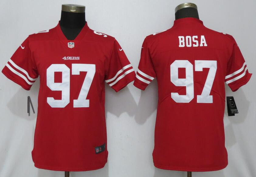 Nike 49ers 97 Nick Bosa Scarlet Women 2019 NFL Draft First Round Pick Vapor Untouchable Limited Jersey