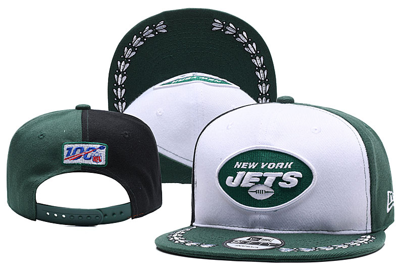 Jets Team Logo Green Black 2019 Draft Adjustable Hat YD - Click Image to Close