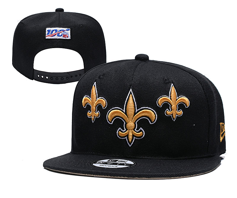 Saints Team Logo Black 2019 Draft Adjustable Hat YD