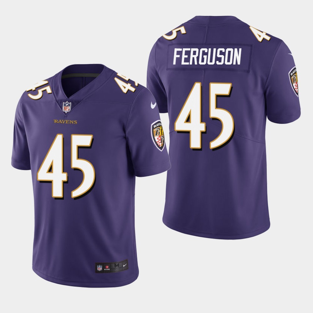 Nike Ravens 45 Jaylon Ferguson Purple 2019 NFL Draft First Round Pick Vapor Untouchable Limited Jersey